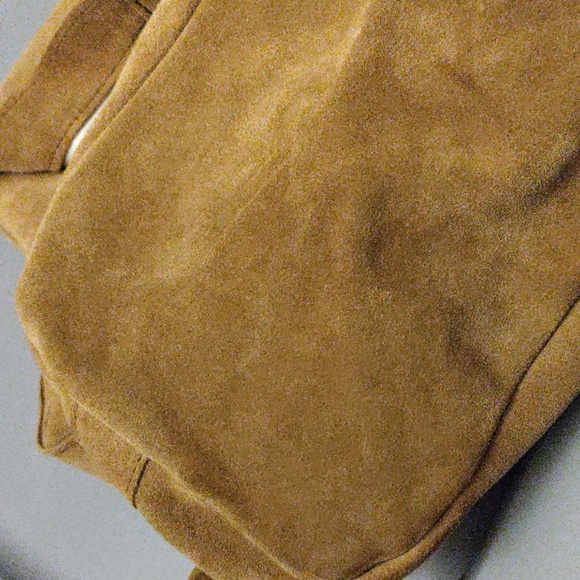 Clyde "Room" Golden Brown Suede Backpack - Picture 13 of 14